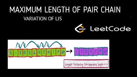 MAXIMUM LENGTH OF PAIR CHAIN|VARIATION OF LIS|LEETCODE