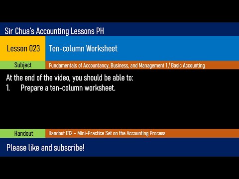 Lesson 023 - Ten-column Worksheet