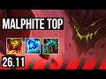 MALPHITE vs VAYNE (TOP) | Good KDA: 11/1/12 | KR Master | 26.11