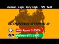 Acer Aspire 7 Gaming - Counter Strike 2- Medium, High, Very High Settings - Ryzen 5 5500U & GTX 1650