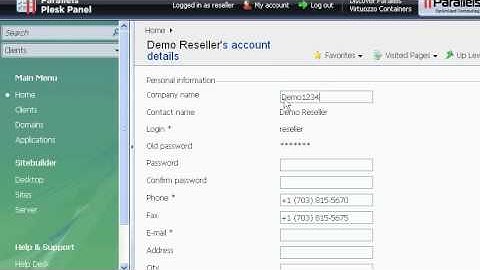 micfo | how to change your contact information and/or password in Plesk