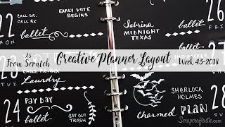 Black Out No Stickers A5 Creative Planner Layout From Scratch WK 43/Oct 22-28 2018
