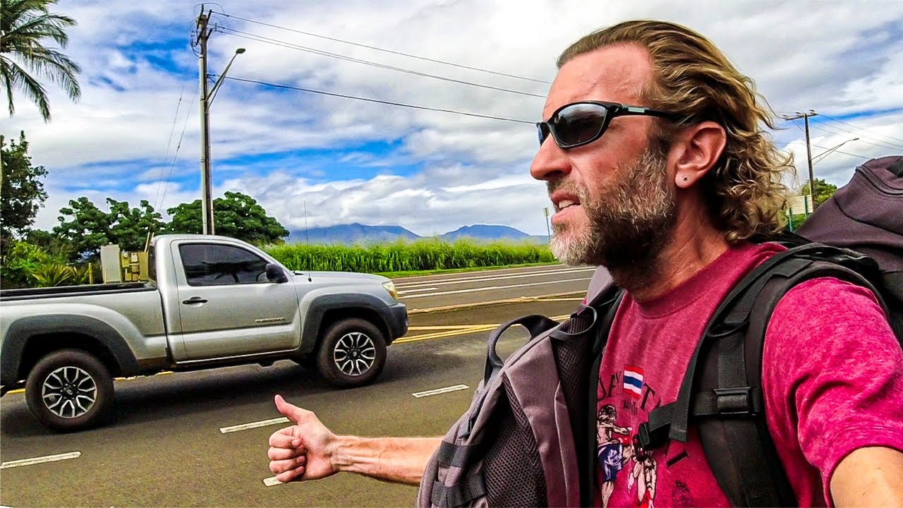 I'm in HAWAII Hitchhiking to my 300 Hotel Room YouTube
