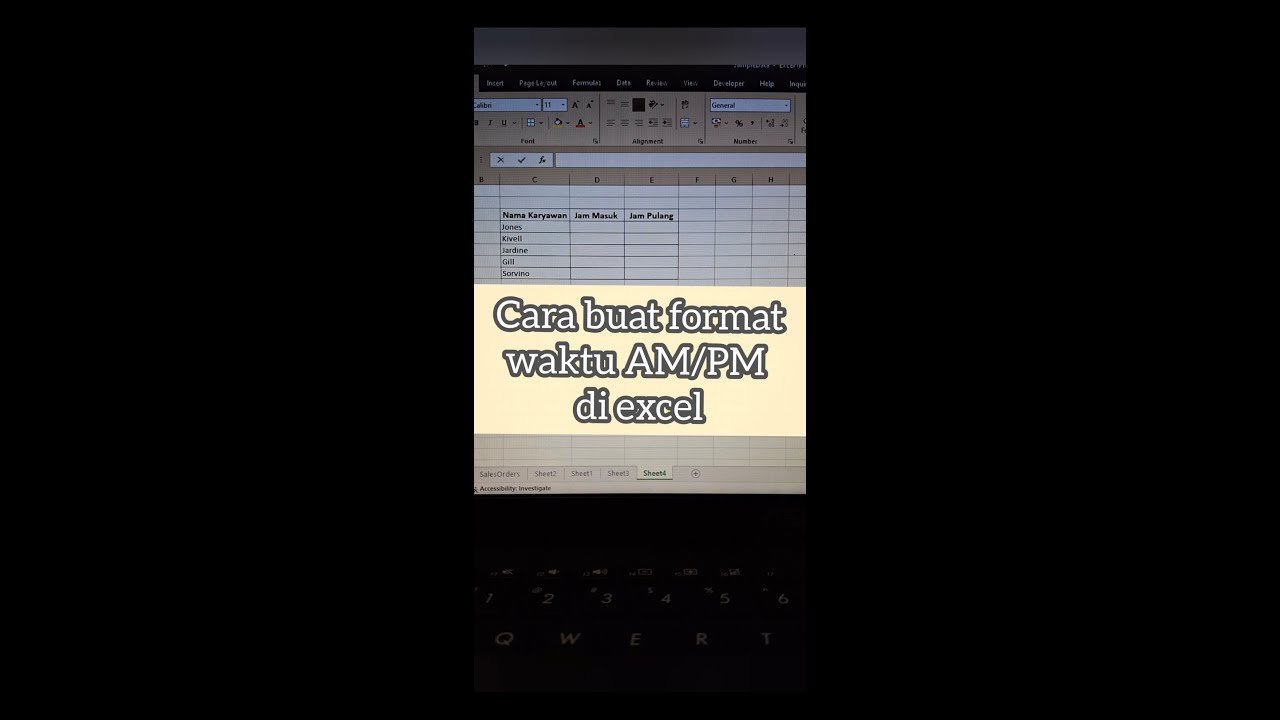 Cara buat format waktu AM/PM di excel #excel - YouTube