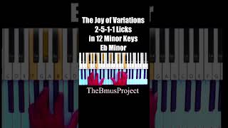 2-5-1-1 Licks - in Eb minor from The Joy of Variations collection #jazzpiano #pianotutorial #jazzhop