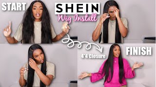 SHEIN 4*4 CLOSURE WIG INSTALL - START TO FINISH | Is It Worth It? (NOT SPONSORED)