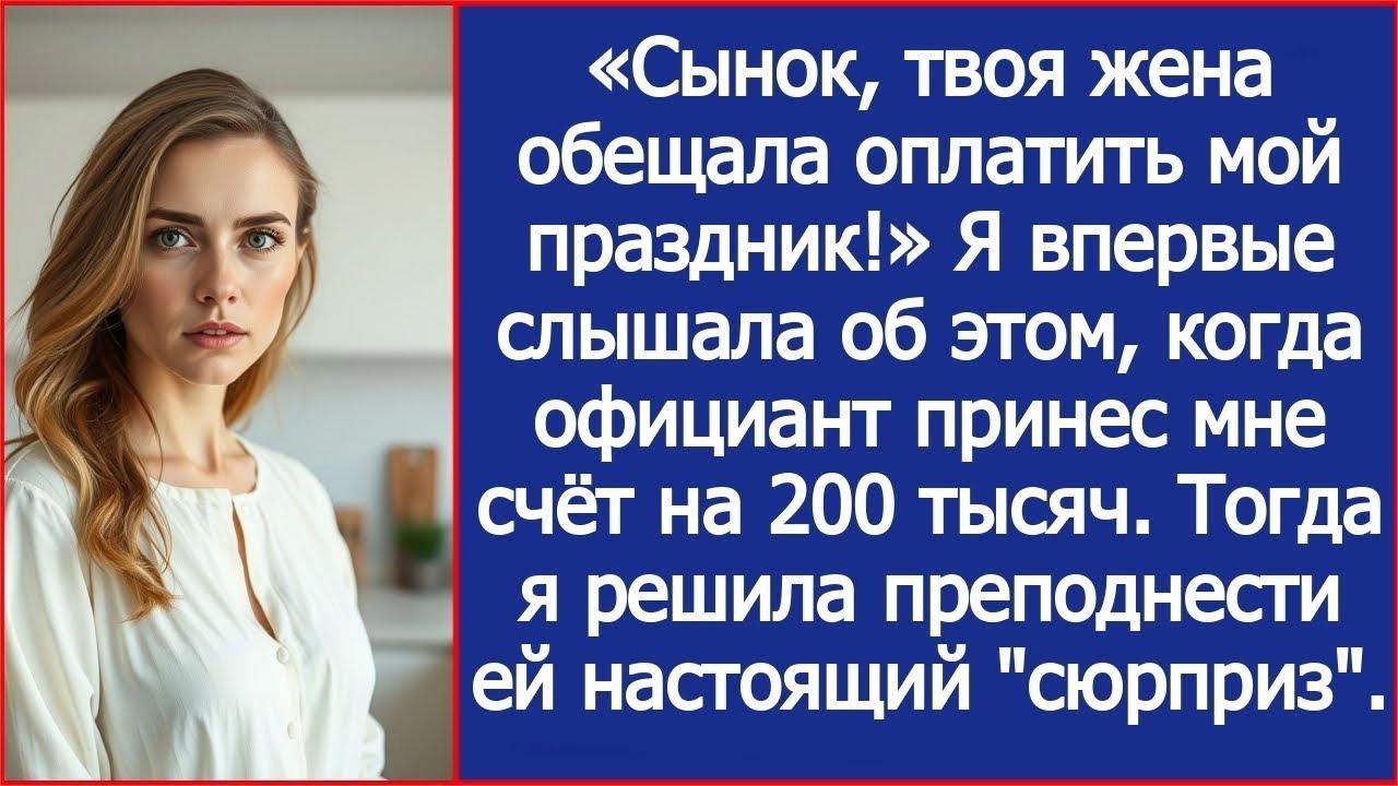 Сынок, твоя жена обещала оплатить мой праздник! Заявила свекровь в ресторане, но я об этом не знала
