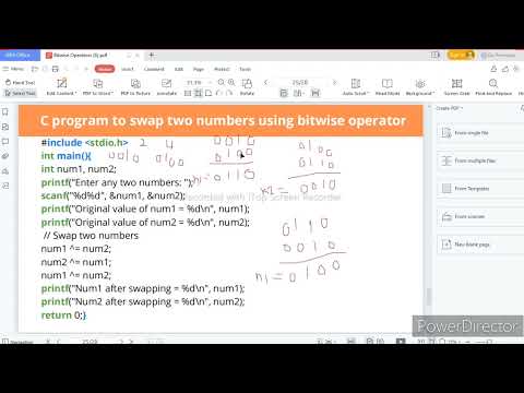 C program to Swap Two Numbers Using Bitwise Operators in hindi