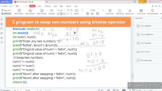 C program to Swap Two Numbers Using Bitwise Operators in hindi