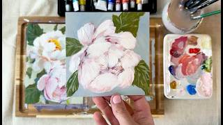 Paint Beautiful Pink Peonies in Just 10 Minutes! Beginner Acrylic Tutorial