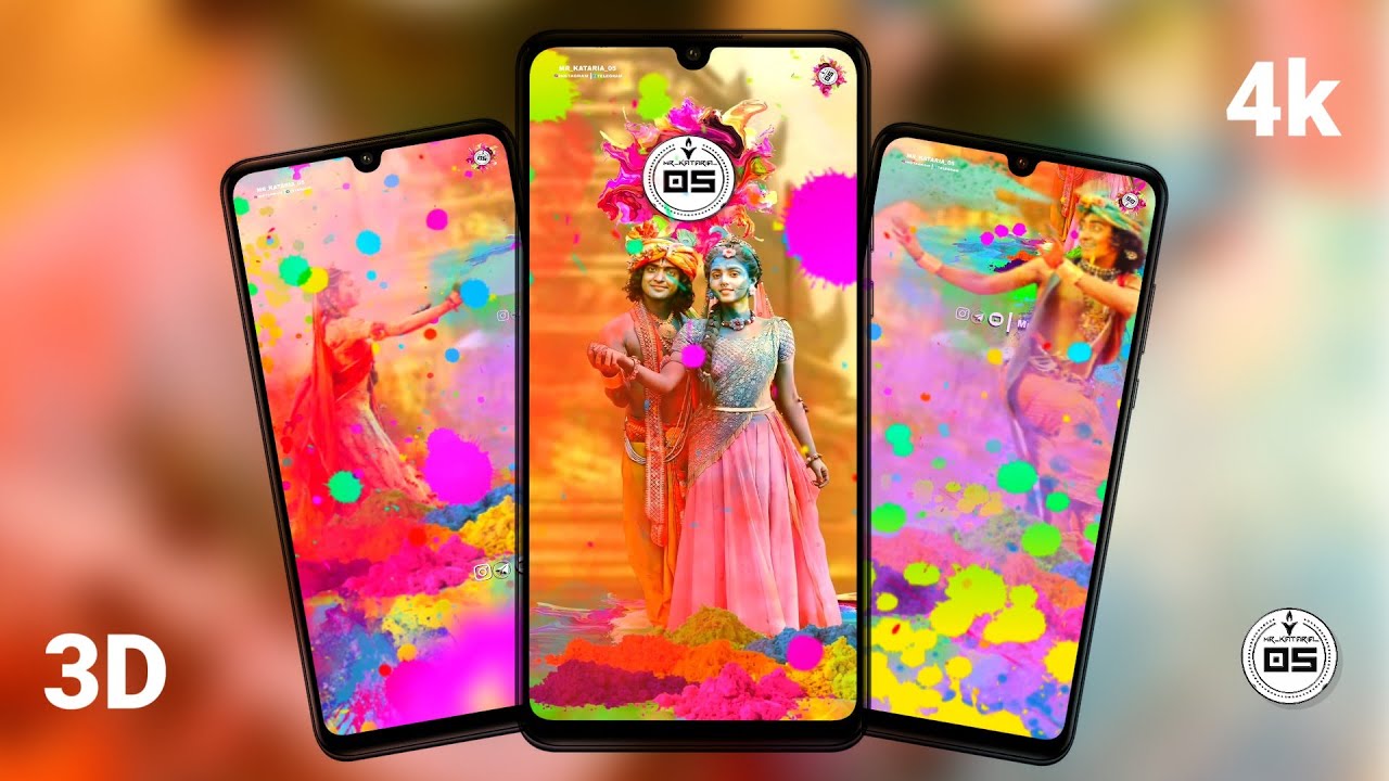 Happy Holi 2022 3D Whatsapp status || Happy Holi 4k Fullscreen Status || Radha Krishan Holi Status 🥀