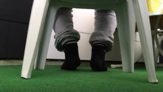 Black Nike Sox On Male-Feet