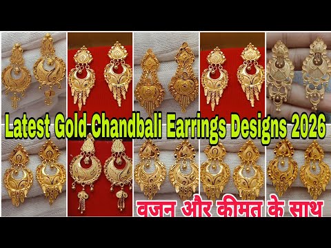 Gold Chandbali Earrings With Price | Trending Gold Earrings Design Collection