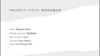 CS50P Final Project demo - Hangman