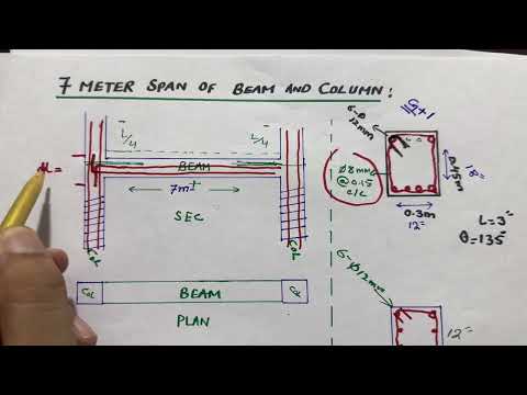 7 Meter Span of Beam and Column Structural design