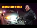 Drunk Woman Totals Her Car on Superbowl Sunday