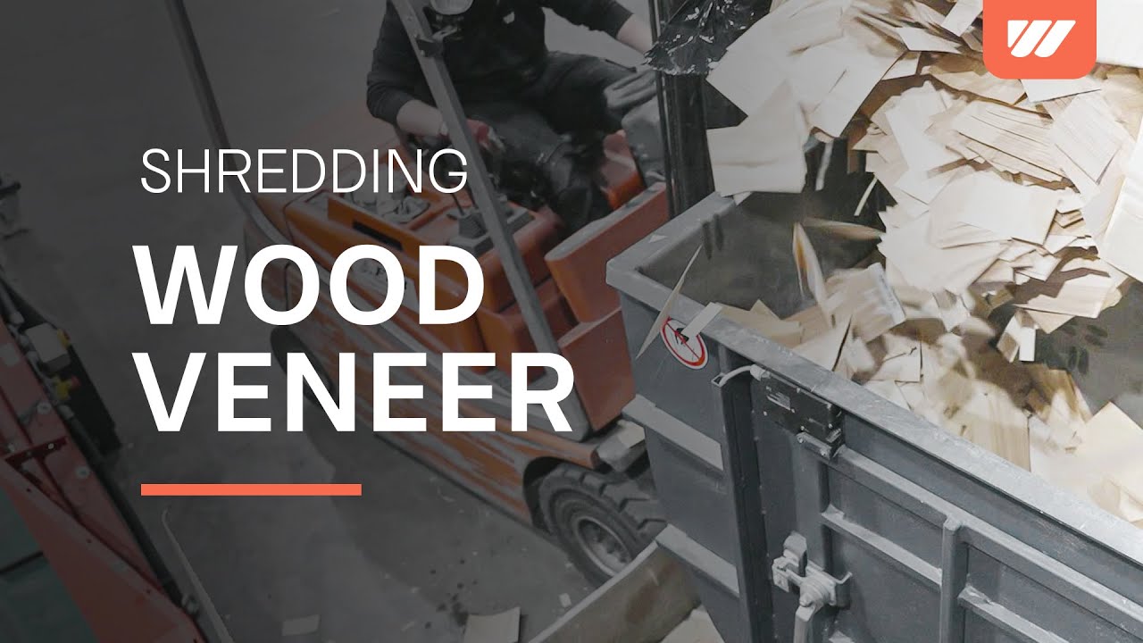 Wood veneer shredding with WEIMA WL 4 grinder