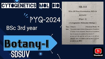 B.Sc. 3rd Year Botany-I 2024 Previous Year Question Paper Sri Dev Suman Uttarakhand University
