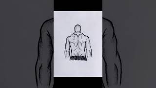 Back muscle ✍️ #backmuscles #endomorph #mesomorph #motivation #workout #sketch #art #pencil #shorts