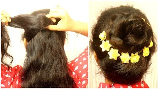 juda hairstyle for saree || hair style girl || juda hairstyle || easy hairstyle || new hairstyle||
