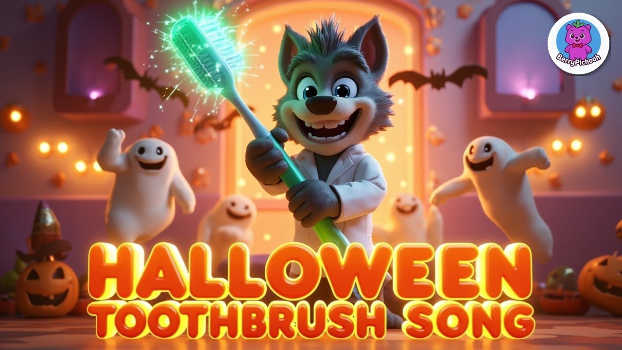Halloween Toothbrush Song for Kids | Chocolate Ghosts 👻  and Jelly Bats 🦇 | Spooky Street