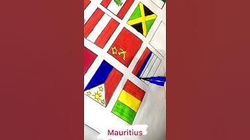 Mauritius flag art 🇲🇺 part-60 All country flag art challenge l #art #drawing #shorts #painting
