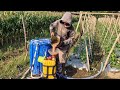 SATISFYING LIQUID FERTILIZER MIXING TECHNIQUE USING A CREATIVE FARM TOOL!! - Agricultural Farming