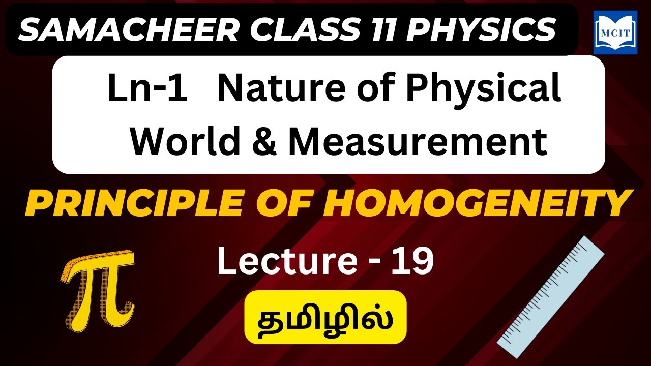 Samacheer 11th Physics Lesson 1| Nature of Physical world and ...