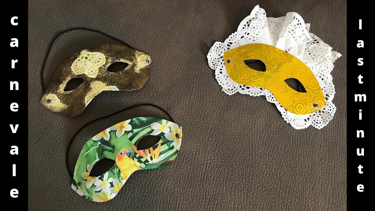 3 maschere lastminute in carta riciclata-Tutorial di carnevale