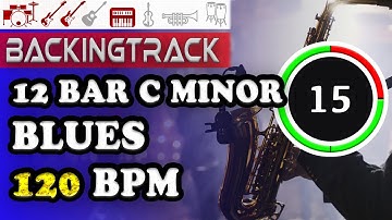 Backing Track 12 Bar C Minor Blues 120 BPM  (Cm Guitar Bass backing track)