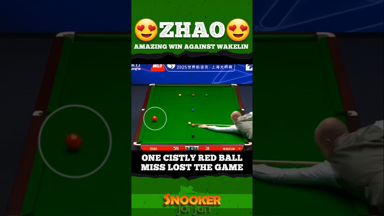 Zhao's Amazing win on Wakelin| #shorts #youtubeshorts #trending #snooker #ding #juddtrump #ronnie