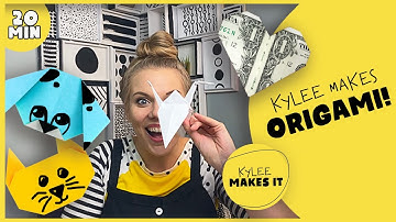 Kylee Makes Origami | Easy Art Video for Kids! Learn how to make a cat, dog, and a dollar bill heart