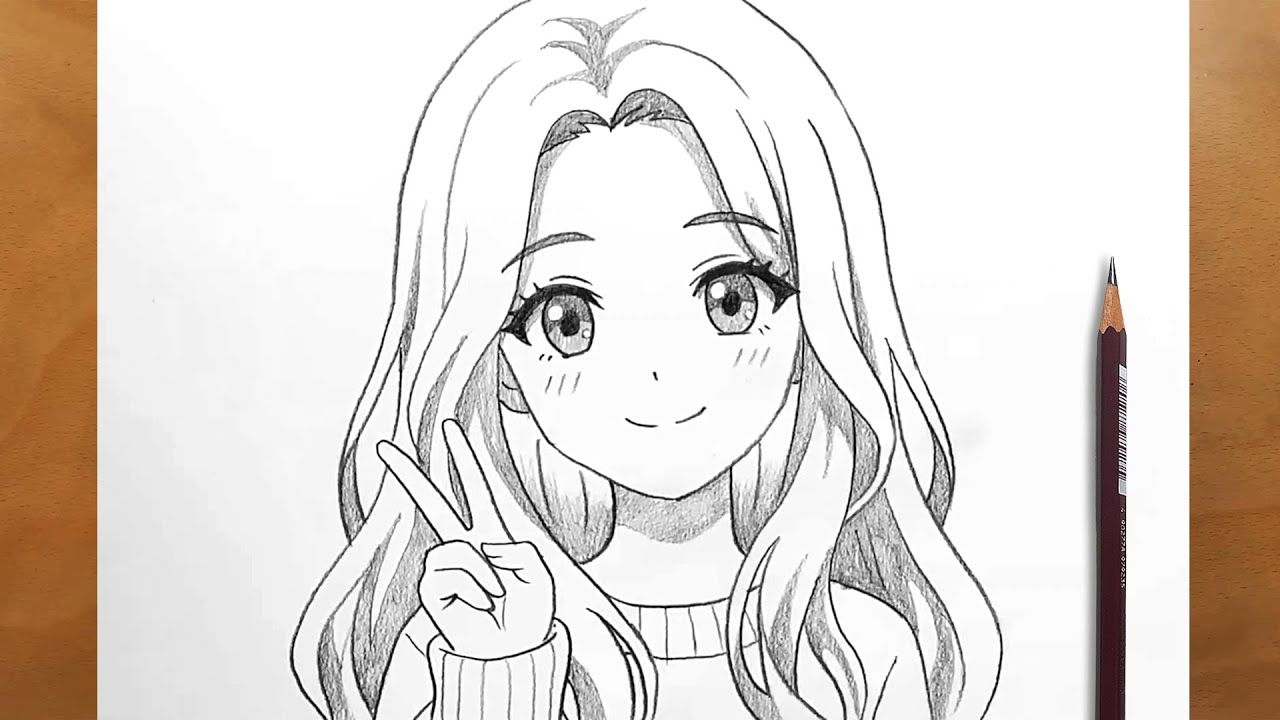 How to Draw a Cute Anime Girl Step by Step | Easy Pencil Sketch - YouTube