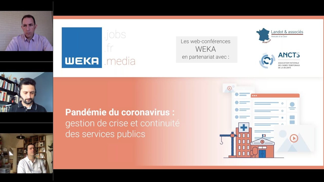 Pandémie du Coronavirus :  gestion de crise et continuité des services publics (avec WEKA et ANCTS)