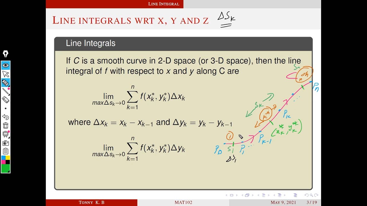 Line integration. Line integration