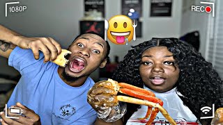 SEAFOOD BOIL + WINGS MUKBANG W/ MY GF ❤️