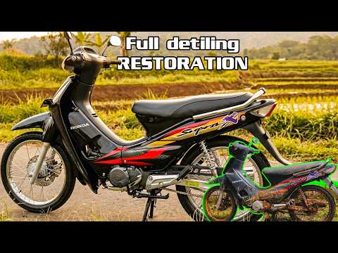 FULL SKILL RESTORATION detailing of 2002 legendary Asian Motorcycle HONDA SUPRA(WAVE)