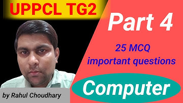computer 25 MCQ important questions ll Uppcl tg2 ll by Rahul Choudhary ll r k c study centre ll