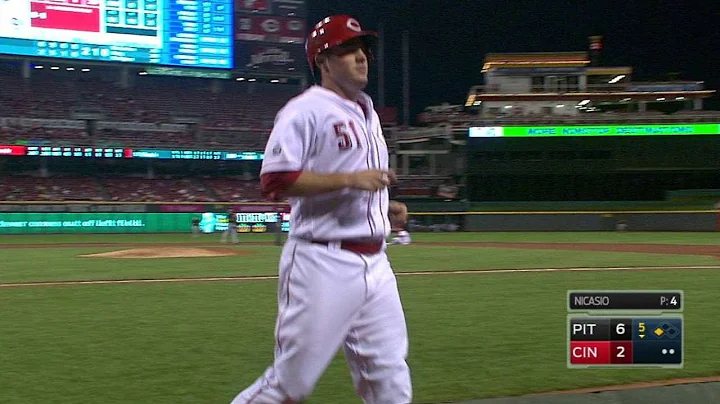 PIT@CIN: Selsky scores on double play in the 5th