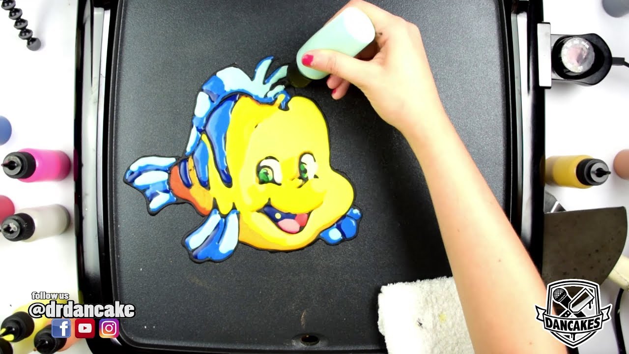 Flounder (Little Mermaid) Pancake Art YouTube