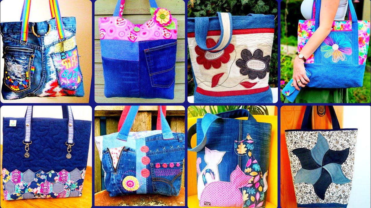 Most beautiful and stylish handmade denim bags different ideas 2026 