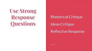 Essay 2: Strong Reading Response