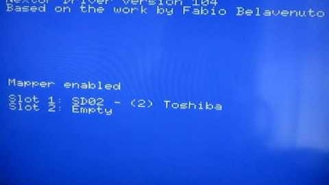 MSX SD-512 cartridge by 8bits4ever booting