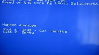 MSX SD-512 cartridge by 8bits4ever booting