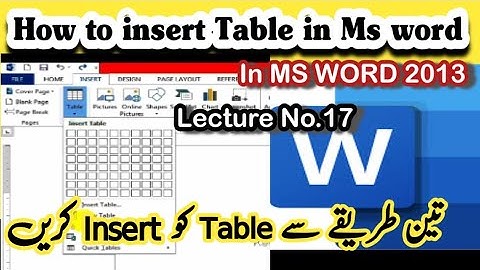 How to insert table in Ms word || insert table in word ||Three ways insert table in Ms word