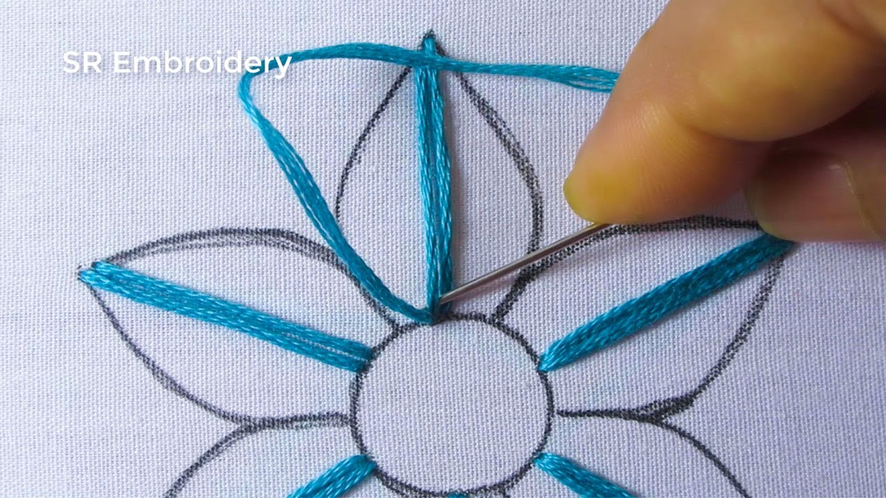 Modern Hand Embroidery Super Easy Buttonhole Stitch Variation Flower
