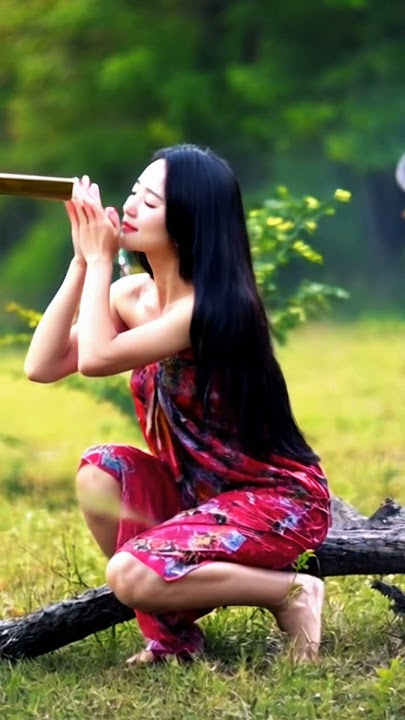 Gadis desa mandi air pancuran #shorts  #ai