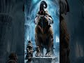 The woman delivers a powerful blow with the heavy mallet against the mammoth's frozen leg. The thick