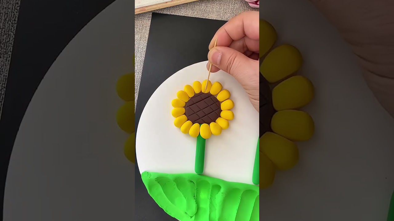 Membuat hiasan bunga matahari dengan clay 