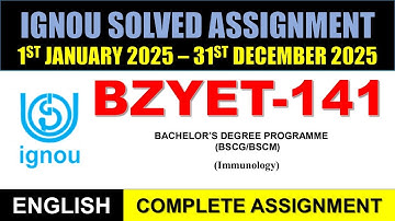 BZYET 141 Solved Assignment 2025 || bzyet-141 solved assignment in English || Jan 2025 to Dec 2025